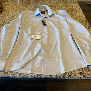 NWT Proper Sport Slim Fit Patterned Dress Shirt - Small